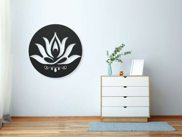 Personalized Lotus Flower Meditation Yoga Studio Home Decor Custom Metal Sign