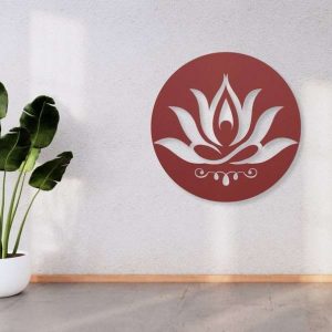 Personalized Lotus Flower Meditation Yoga Studio Home Decor Custom Metal Sign 3