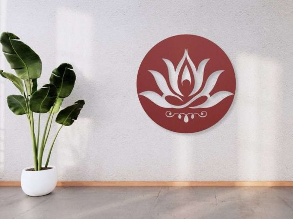 Personalized Lotus Flower Meditation Yoga Studio Home Decor Custom Metal Sign