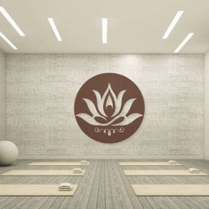 Personalized Lotus Flower Meditation Yoga Studio Home Decor Custom Metal Sign 4