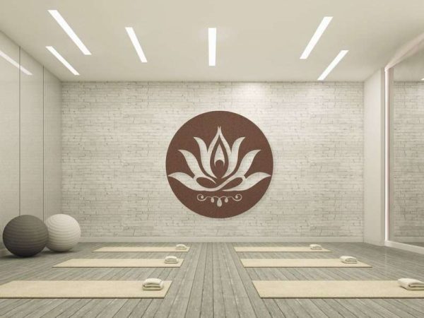 Personalized Lotus Flower Meditation Yoga Studio Home Decor Custom Metal Sign