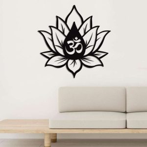 Personalized Lotus Flower Om Symbol Yoga Studio Home Decor Custom Metal Sign 1