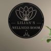 Personalized Lotus Meditation Room Yoga Studio Home Decor Custom Metal Sign 3