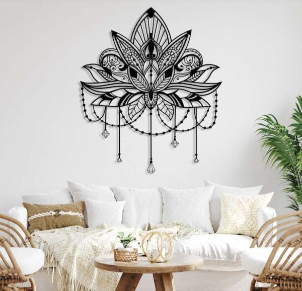 Personalized Mandala Lotus Flower Yoga Studio Home Decor Custom Metal Sign