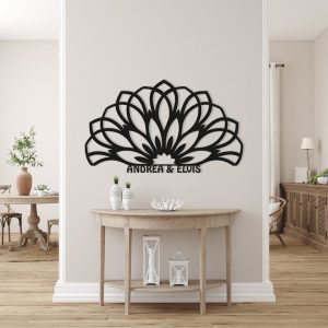 Personalized Mandala Lotus Flowers Zen Home Decor Namaste Sign Yoga Studio Home Decor Custom Metal Sign 1 2