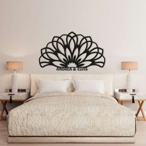 Personalized Mandala Lotus Flowers Zen Home Decor Namaste Sign Yoga Studio Home Decor Custom Metal Sign 1