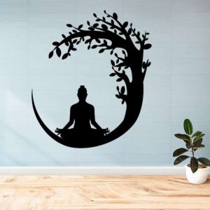 Personalized Mandala Meditation Namaste Bohemian Yoga Studio Home Decor Custom Metal Sign