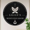Personalized Meditation Room Lotus Yoga Studio Home Decor Custom Metal Sign 2
