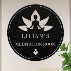 Personalized Meditation Room Wellness Room Yoga Studio Home Decor Custom Metal Sign 1