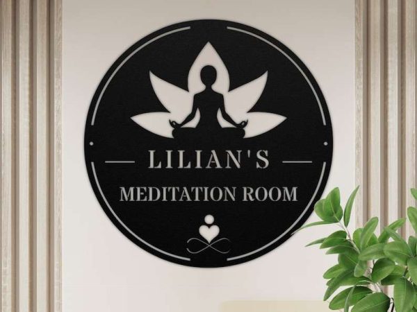 Personalized Meditation Room Wellness Room Yoga Studio Home Decor Custom Metal Sign