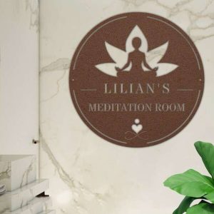 Personalized Meditation Room Wellness Room Yoga Studio Home Decor Custom Metal Sign 3