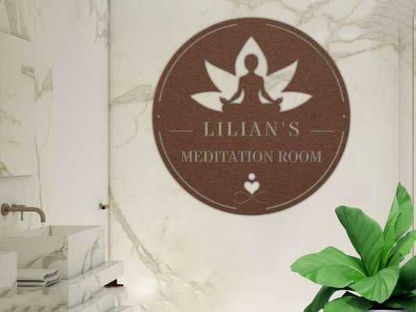 Personalized Meditation Room Wellness Room Yoga Studio Home Decor Custom Metal Sign