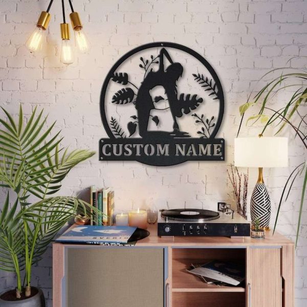 Personalized Meditation Tree Yoga Studio Home Decor Custom Metal Sign