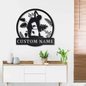 Personalized Meditation Tree Yoga Studio Home Decor Custom Metal Sign