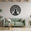 Personalized Meditation Tree of Life Buddha Yoga Studio Home Decor Custom Metal Sign 1 1