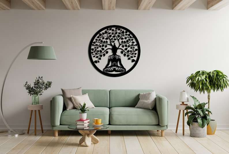 Personalized Meditation Tree of Life Buddha Yoga Studio Home Decor ...