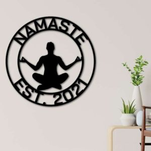 Personalized Meditation Yoga Studio Home Decor Custom Metal Sign