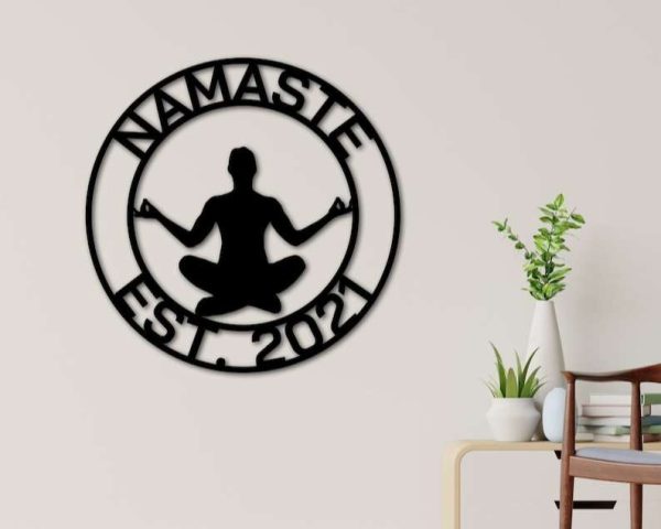 Personalized Meditation Yoga Studio Home Decor Custom Metal Sign