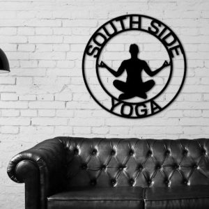 Personalized Meditation Yoga Studio Home Decor Custom Metal Sign 3 1