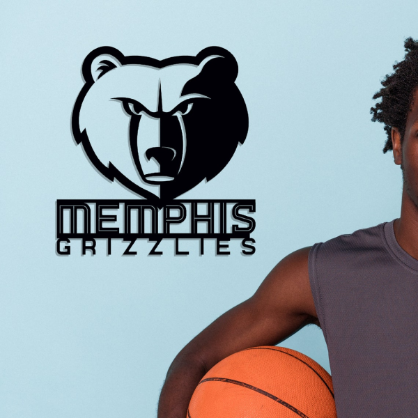 Personalized Memphis Grizzlies Logo Sign NBA Basketball Wall Decor Gift for Fan Custom Metal Sign