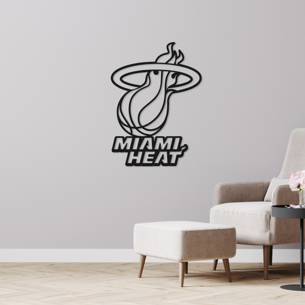 Personalized Miami Heat Logo Team Sign NBA Basketball Wall Decor Gift for Fan Custom Metal Sign