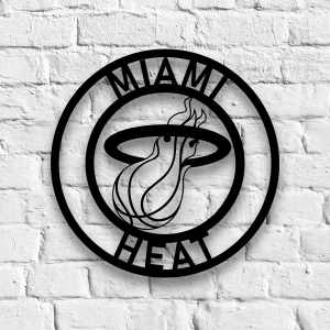 Personalized Miami Heat Sign V1 NBA Basketball Wall Decor Gift for Fan Custom Metal Sign