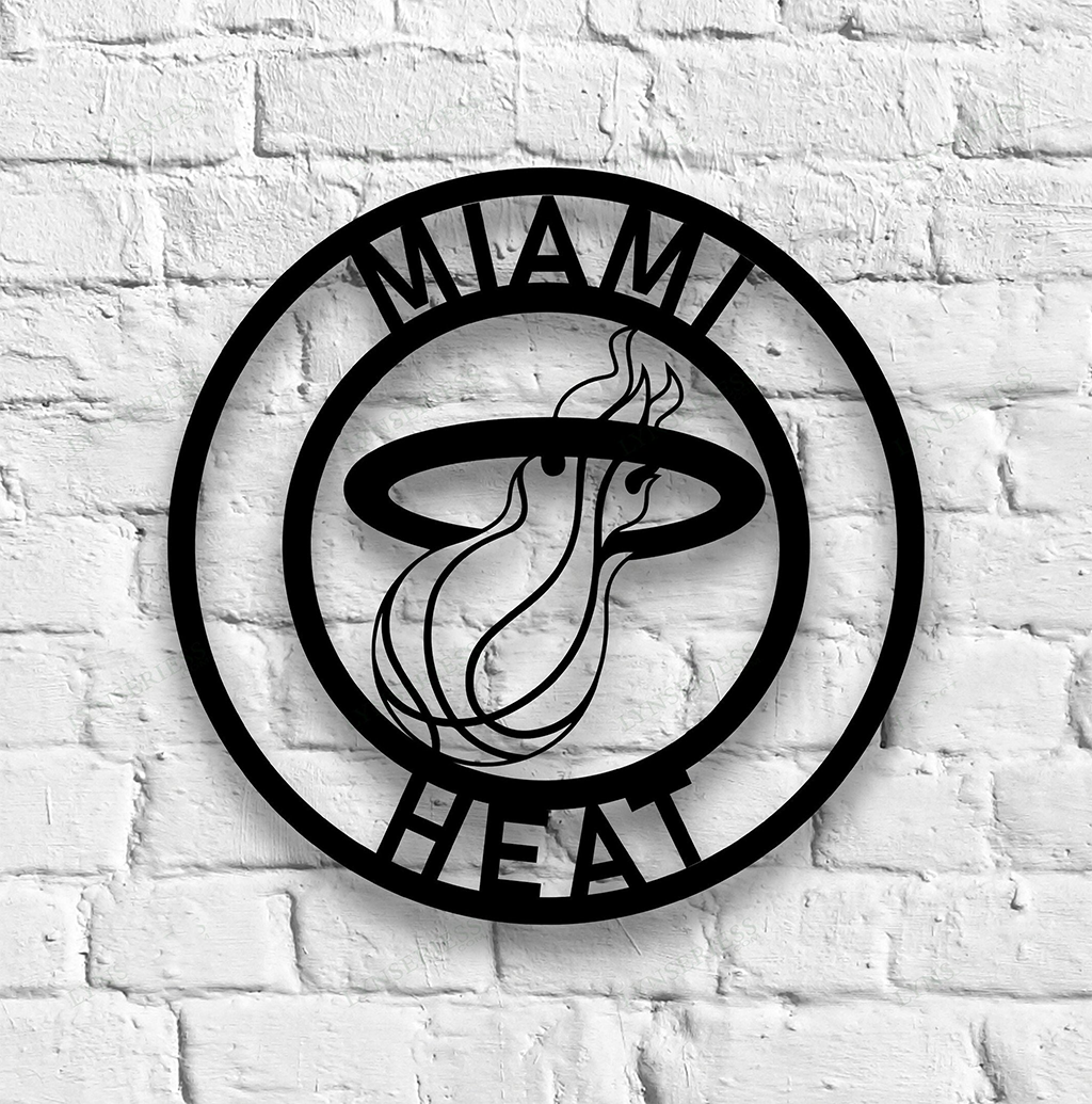 miami heat black and white logo