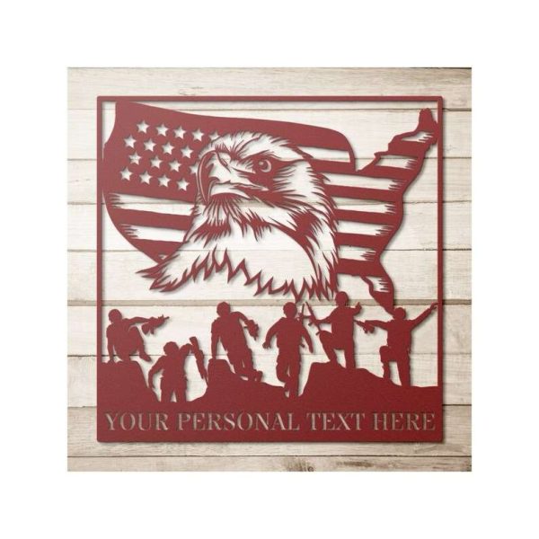 Personalized Military Team Sign Army Veteran Day Patriotic Decor Gift Custom Metal Sign