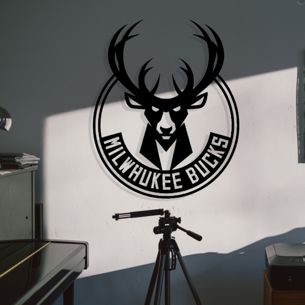 Personalized Milwaukee Bucks Logo Sign NBA Basketball Wall Decor Gift for Fan Custom Metal Sign
