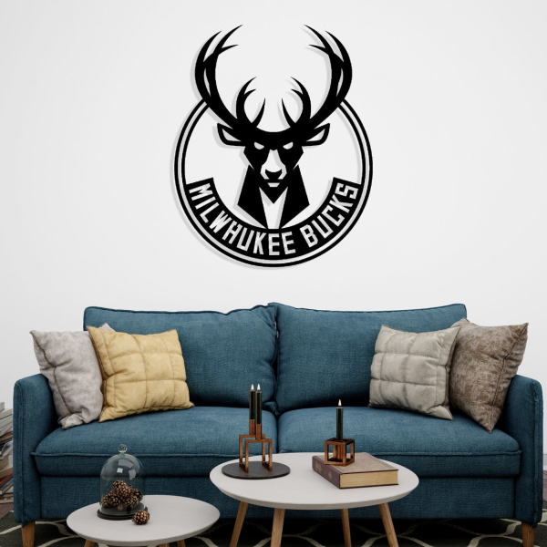 Personalized Milwaukee Bucks Logo Sign NBA Basketball Wall Decor Gift for Fan Custom Metal Sign