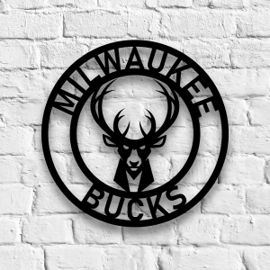 Personalized Milwaukee Bucks Sign V1 NBA Basketball Wall Decor Gift for Fan Custom Metal Sign 1
