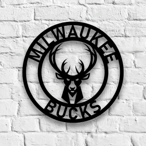 Personalized Milwaukee Bucks Sign V1 NBA Basketball Wall Decor Gift for Fan Custom Metal Sign