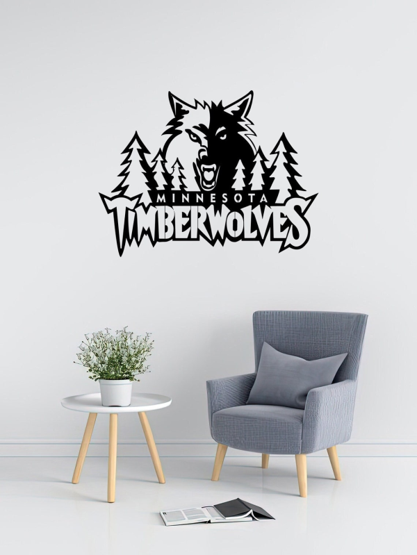 Personalized Minesota Timberwolves Logo Sign NBA Basketball Wall Decor Gift for Fan Custom Metal Sign