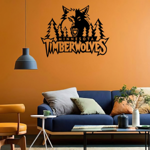 Personalized Minesota Timberwolves Logo Sign NBA Basketball Wall Decor Gift for Fan Custom Metal Sign 2