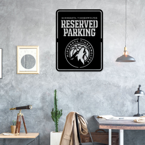 Personalized Minnesota Timberwolves Reserved Parking Sign NBA Basketball Wall Decor Gift for Fan Custom Metal Sign 2