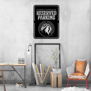 Personalized Minnesota Timberwolves Reserved Parking Sign NBA Basketball Wall Decor Gift for Fan Custom Metal Sign 3