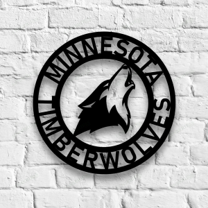 Personalized Minnesota Timberwolves Sign NBA Basketball Wall Decor Gift for Fan Custom Metal Sign 1