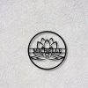 Personalized Modern Lotus Flower Yoga Studio Home Decor Custom Metal Sign 1