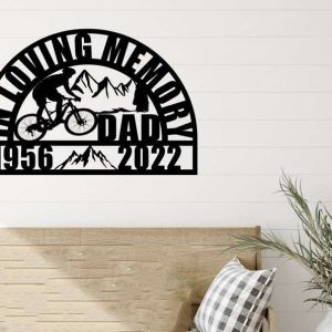 Personalized Mountain Bike Rider Memorial Sign Yard Stakes Bike Rider Grave Marker Cemetery Decor Custom Metal Sign 2 1