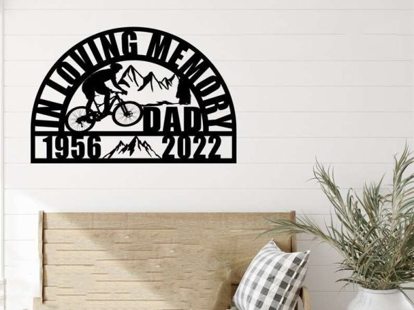 Personalized Mountain Bike Rider Memorial Sign Yard Stakes Bike Rider Grave Marker Cemetery Decor Custom Metal Sign