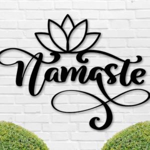 Personalized Namaste Lotus Yoga Studio Home Decor Custom Metal Sign