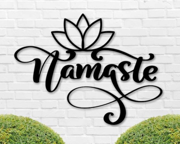 Personalized Namaste Lotus Yoga Studio Home Decor Custom Metal Sign