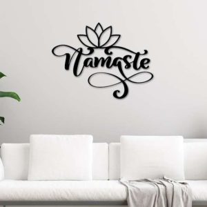 Personalized Namaste Lotus Yoga Studio Home Decor Custom Metal Sign 2