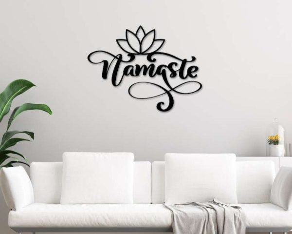 Personalized Namaste Lotus Yoga Studio Home Decor Custom Metal Sign