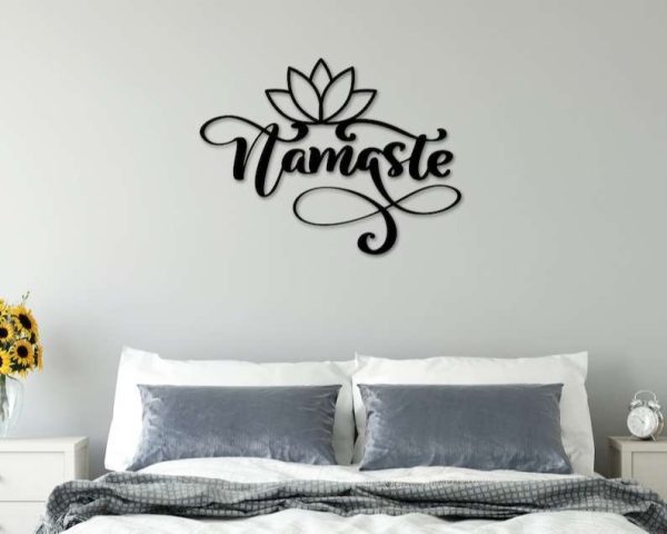 Personalized Namaste Lotus Yoga Studio Home Decor Custom Metal Sign