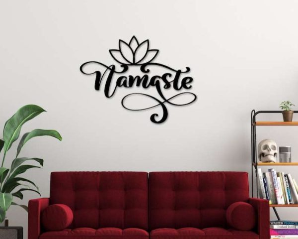 Personalized Namaste Lotus Yoga Studio Home Decor Custom Metal Sign