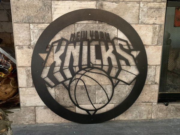 Personalized New York Knicks Logo Sign NBA Basketball Wall Decor Gift for Fan Custom Metal Sign