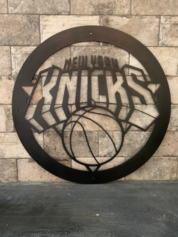 Personalized New York Knicks Logo Sign NBA Basketball Wall Decor Gift for Fan Custom Metal Sign