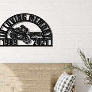 Personalized Ninja Motorcycle Memorial Sign Yard Stakes Sports Bike Grave Marker Cemetery Decor Custom Metal Sign 2