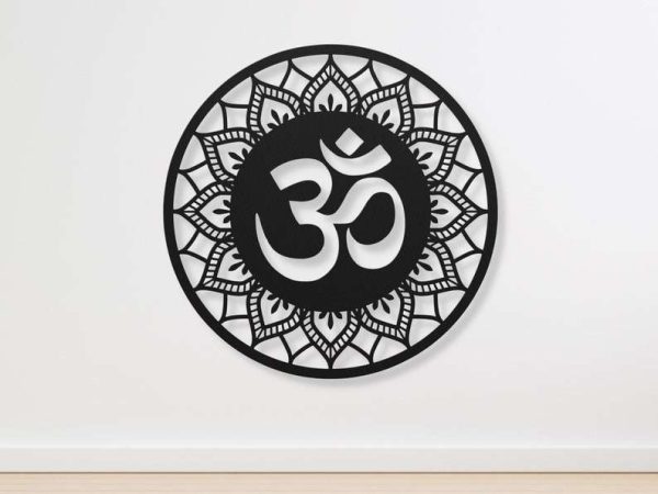 Personalized OM Symbol Mandala Yoga Studio Home Decor Custom Metal Sign